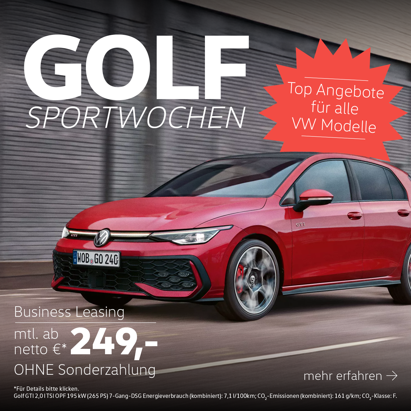 VW Golf Sportwochen Gewerbeleasing