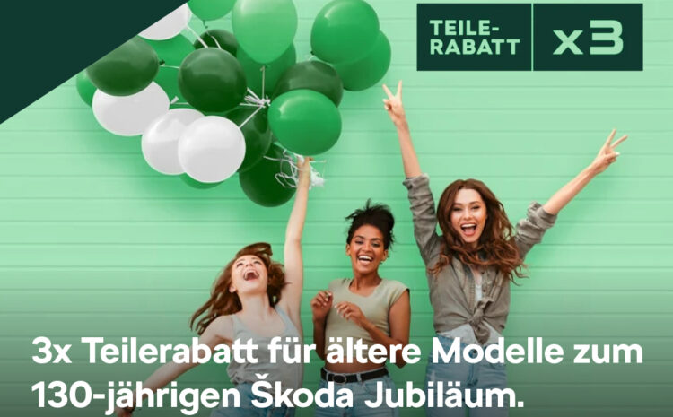 SKODA TEILERABATT x3